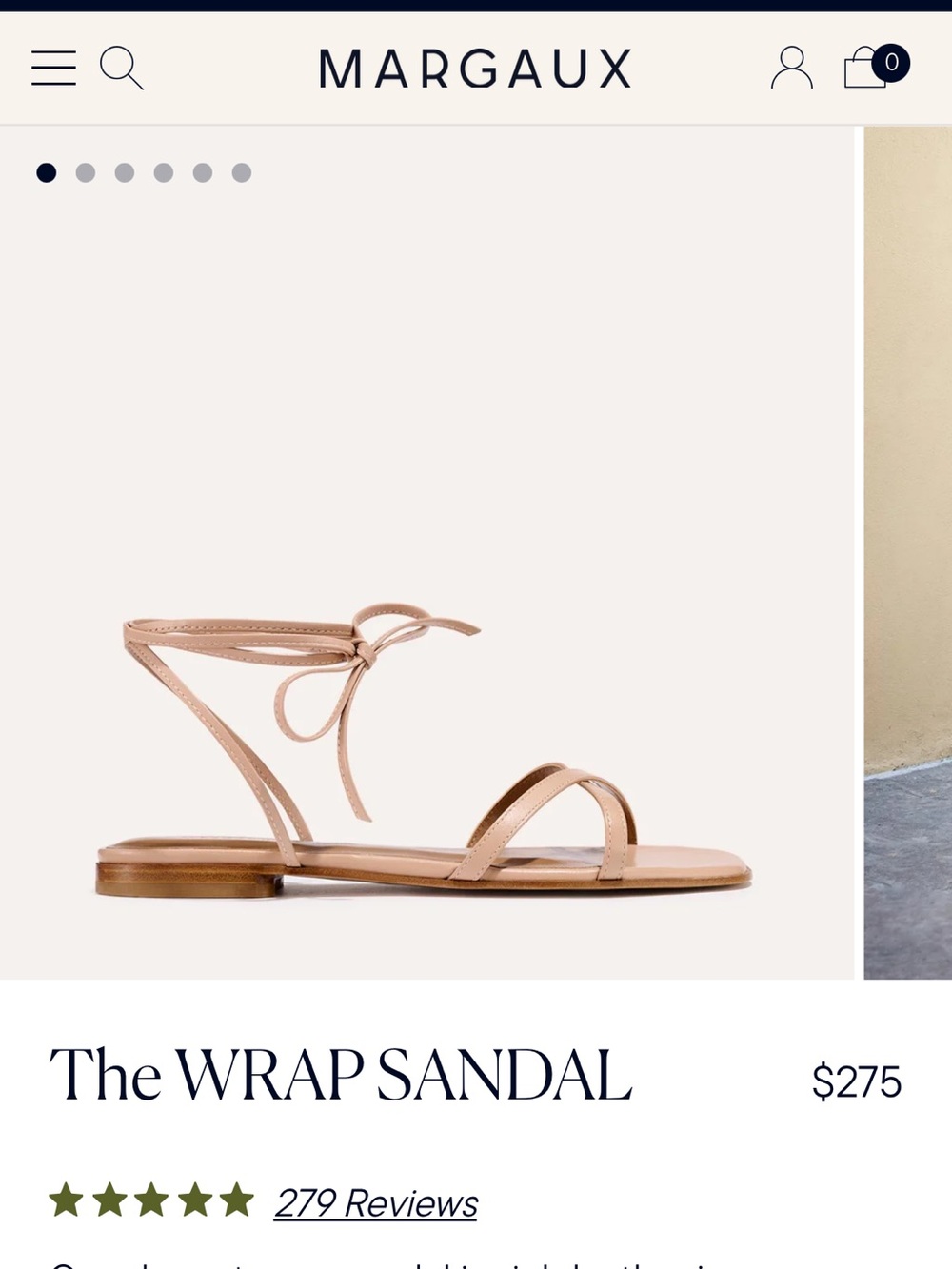 Margaux the Wrap Sandal Rose Nappa Sz 7 - Picture 6 of 8